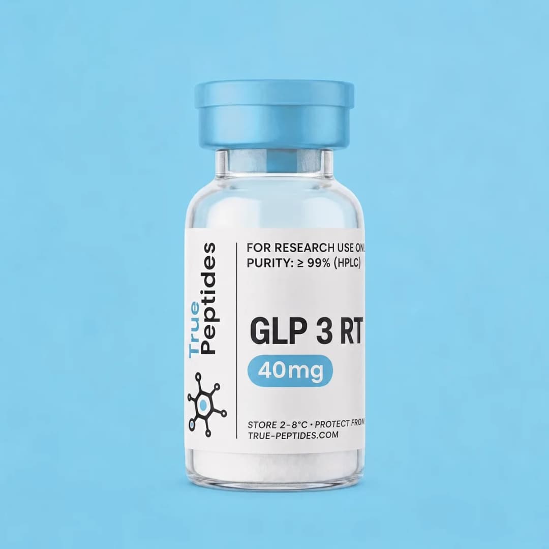 GLP 3 RT 40 mg research peptide vial from True Peptides