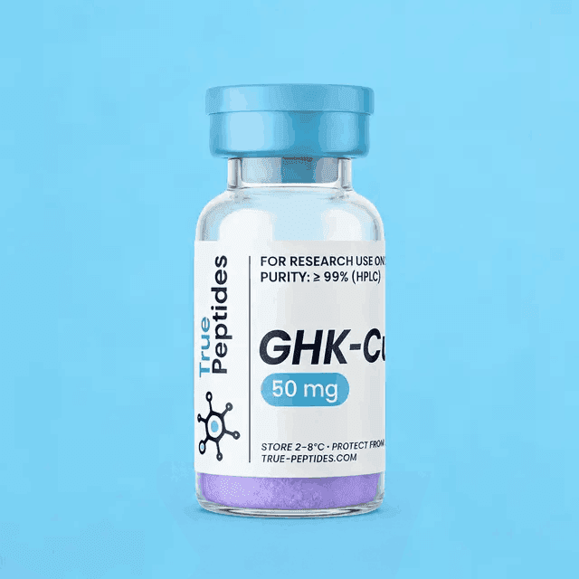 GHK-Cu peptide vial for laboratory research, high purity.