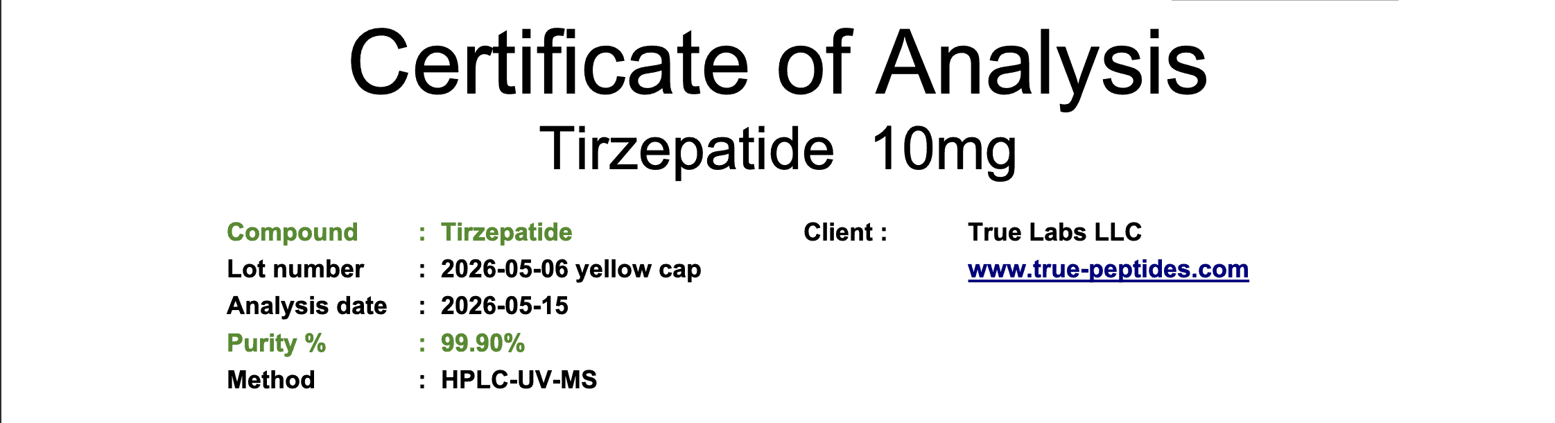 trizep 10mg research peptide vial from True Peptides.
